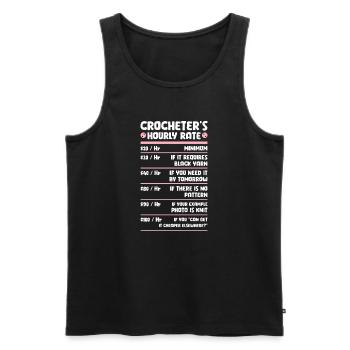 Crochet Knitting Sewing Seamstress Gift - Men's Premium Organic Tank Top - black - Front - AI Model Male 178 light (178cm)