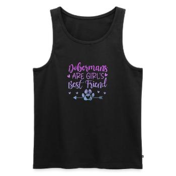 Dobermann - Männer Premium Bio Tank Top - Schwarz - Vorne - AI Model Male 178 light (178cm)