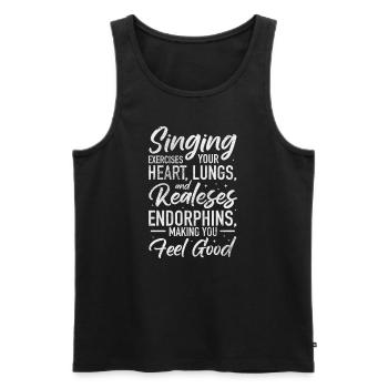 Sänger - Männer Premium Bio Tank Top - Schwarz - Vorne - AI Model Male 178 light (178cm)