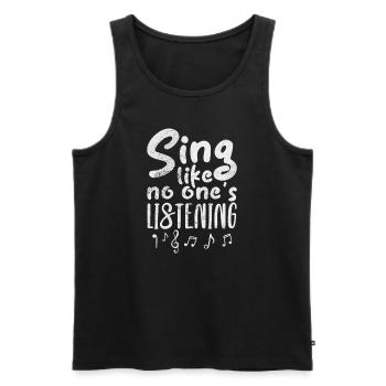 Sänger - Männer Premium Bio Tank Top - Schwarz - Vorne - AI Model Male 178 light (178cm)