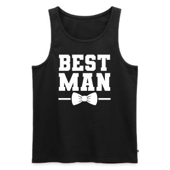 Bachelorette Hen Party Gift - Men's Premium Organic Tank Top - black - Front - AI Model Male 178 light (178cm)