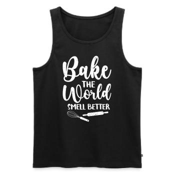 Baker - Men's Premium Organic Tank Top - black - Front - AI Model Male 178 light (178cm)