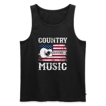 Country - Men's Premium Organic Tank Top - black - Front - AI Model Male 178 light (178cm)