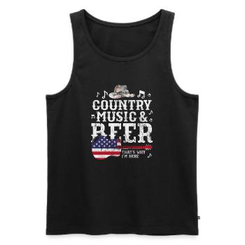 Country - Men's Premium Organic Tank Top - black - Front - AI Model Male 178 light (178cm)