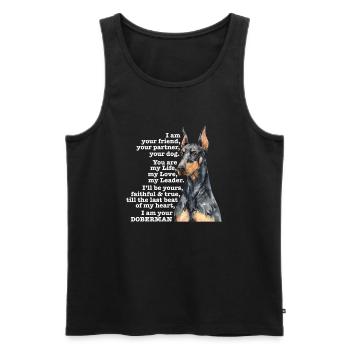 Doberman Dog Dogs Pet Gift - Men's Premium Organic Tank Top - black - Front - Michal (187cm)