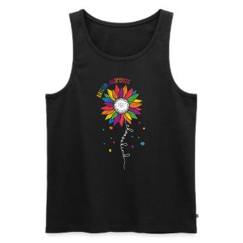Journée de sensibilisation à l’autisme Cadeau autiste - Débardeur bio Premium Homme - noir - Devant - Michal (187cm)