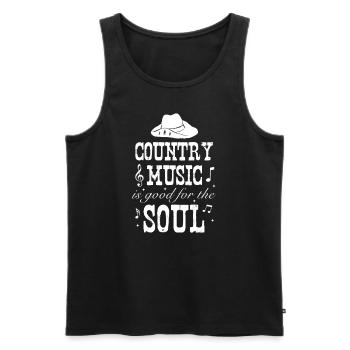 Cadeau de musique country country music - Débardeur bio Premium Homme - noir - Devant - Michal (187cm)