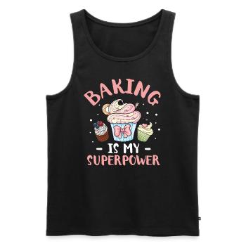 Cupcake Muffin Backen Geschenk - Männer Premium Bio Tank Top - Schwarz - Vorne - Michal (187cm)