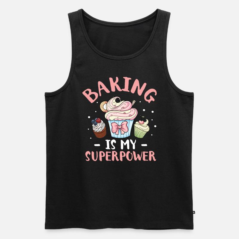 Cupcake Muffin Backen Geschenk - Männer Premium Bio Tank Top - Schwarz