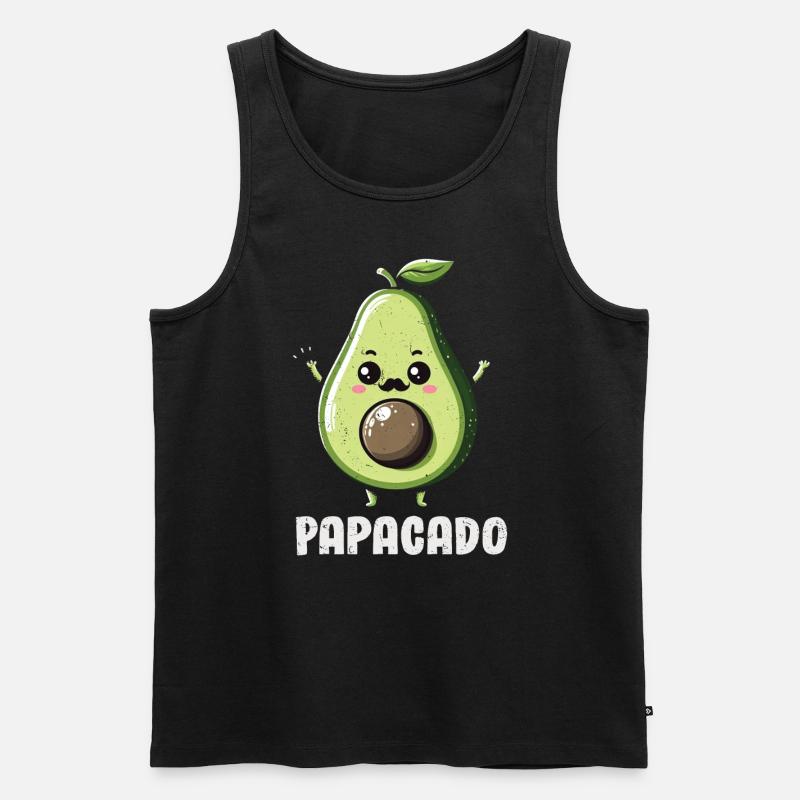 Avocado - Männer Premium Bio Tank Top - Schwarz