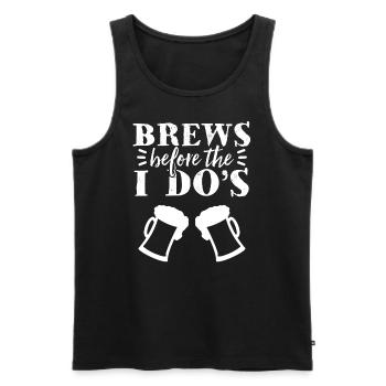 Bachelorette Hen Party Gift - Men's Premium Organic Tank Top - black - Front - AI Model Male 178 light (178cm)