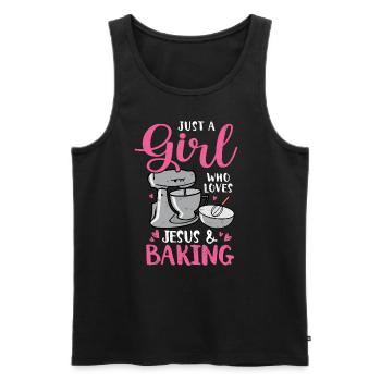 Baker - Men's Premium Organic Tank Top - black - Front - AI Model Male 178 light (178cm)