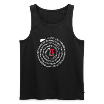 Pi Python Jeu de mots Cercle Nombre Serpent Math - Débardeur bio Premium Homme - noir - Devant - AI Model Male 178 light (178cm)