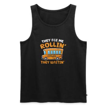 Busfahrer - Männer Premium Bio Tank Top - Schwarz - Vorne - AI Model Male 178 light (178cm)