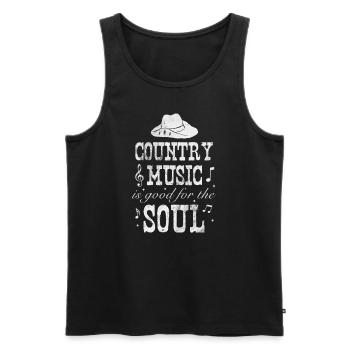 Country - Men's Premium Organic Tank Top - black - Front - AI Model Male 178 light (178cm)