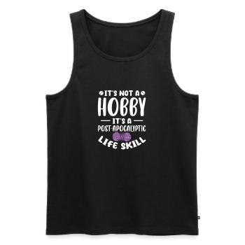 Crochet Knitting Sewing Seamstress Gift - Men's Premium Organic Tank Top - black - Front - AI Model Male 178 light (178cm)