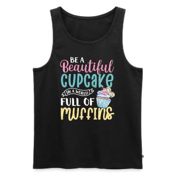 Cupcake - Männer Premium Bio Tank Top - Schwarz - Vorne - AI Model Male 178 light (178cm)