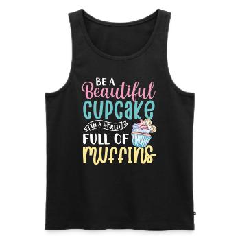 Cupcake Muffin Backen Geschenk - Männer Premium Bio Tank Top - Schwarz - Vorne - Michal (187cm)