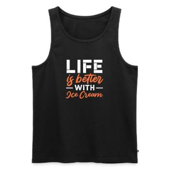 Eiscreme - Männer Premium Bio Tank Top - Schwarz - Vorne - Michal (187cm)