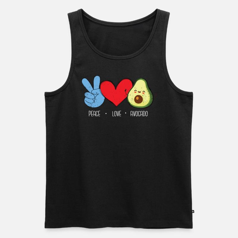 Avocado - Männer Premium Bio Tank Top - Schwarz