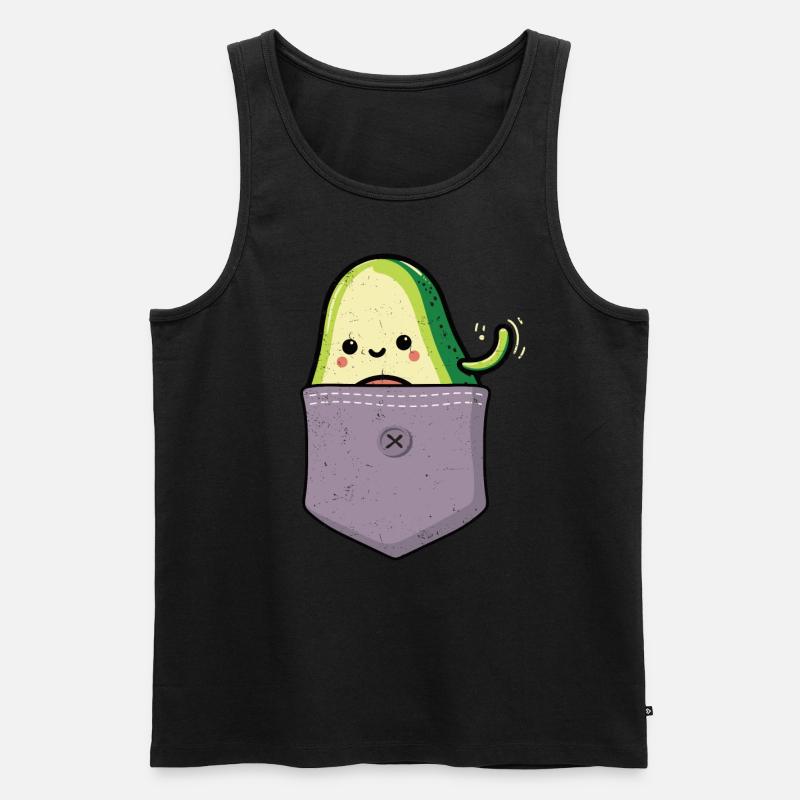 Avocado - Männer Premium Bio Tank Top - Schwarz
