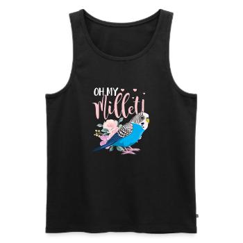 Perruche oiseau animal de compagnie perruche cadeau - Débardeur bio Premium Homme - noir - Devant - Michal (187cm)