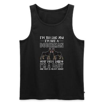 Dobermann - Männer Premium Bio Tank Top - Schwarz - Vorne - AI Model Male 178 light (178cm)