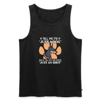 Doberman chien chiens cadeau pour animaux de compagnie - Débardeur bio Premium Homme - noir - Devant - Michal (187cm)