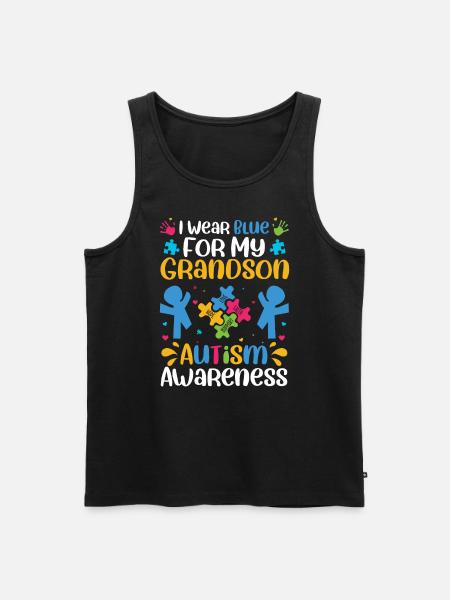 Autism Awareness Day Autistic Gift - Men's Premium Organic Tank Top - black