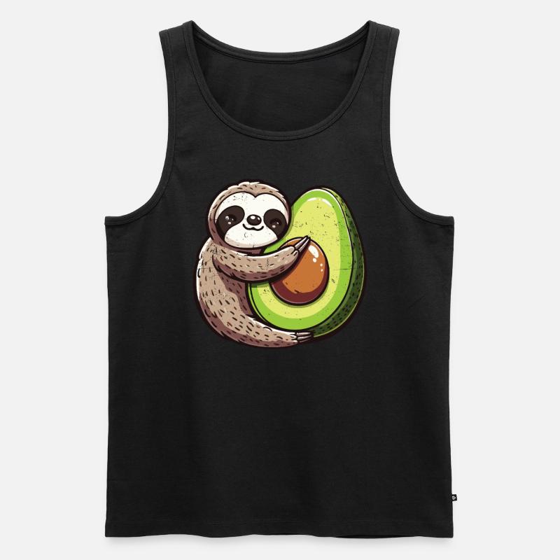 Avocado - Männer Premium Bio Tank Top - Schwarz
