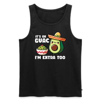 Avocat Guacamole Vegan Cadeau - Débardeur bio Premium Homme - noir - Devant - AI Model Male 178 light (178cm)
