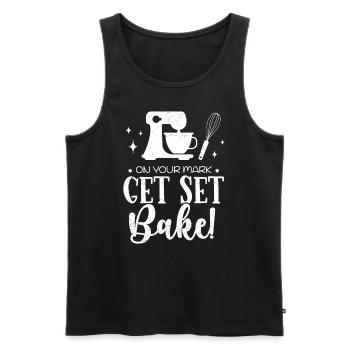 Baker - Men's Premium Organic Tank Top - black - Front - AI Model Male 178 light (178cm)