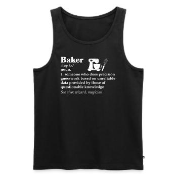 Baker - Men's Premium Organic Tank Top - black - Front - AI Model Male 178 light (178cm)