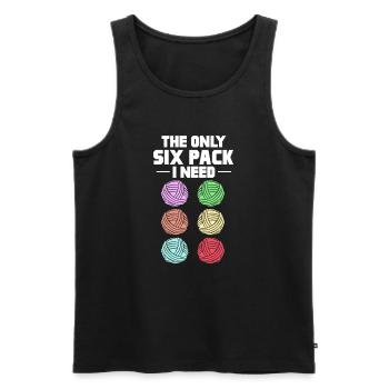 Crochet Knitting Sewing Seamstress Gift - Men's Premium Organic Tank Top - black - Front - AI Model Male 178 light (178cm)