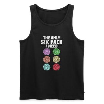 Crochet Knitting - Men's Premium Organic Tank Top - black - Front - Michal (187cm)