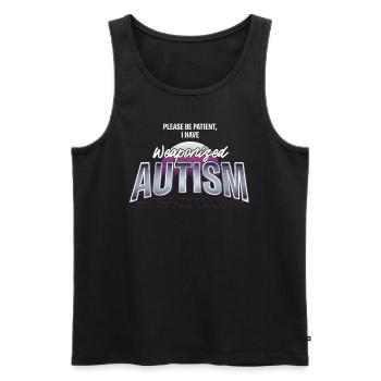 Journée de sensibilisation à l’autisme Cadeau autiste - Débardeur bio Premium Homme - noir - Devant - Michal (187cm)