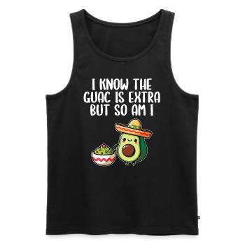 Avocat Guacamole Vegan Cadeau - Débardeur bio Premium Homme - noir - Devant - AI Model Male 178 light (178cm)