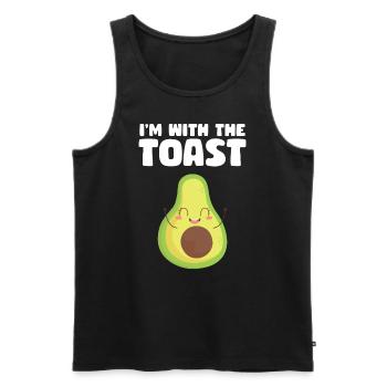 Avocat Guacamole Vegan Cadeau - Débardeur bio Premium Homme - noir - Devant - AI Model Male 178 light (178cm)