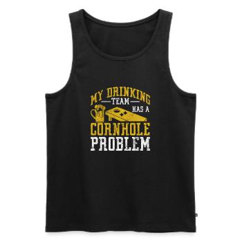 Cornhole - Männer Premium Bio Tank Top - Schwarz - Vorne - Michal (187cm)