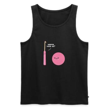Crochet Knitting Sewing Seamstress Gift - Men's Premium Organic Tank Top - black - Front - AI Model Male 178 light (178cm)