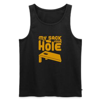 Cornhole Beanbag Sackloch Geschenk - Männer Premium Bio Tank Top - Schwarz - Vorne - AI Model Male 178 light (178cm)