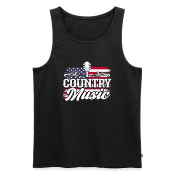Cadeau de musique country country music - Débardeur bio Premium Homme - noir - Devant - Michal (187cm)