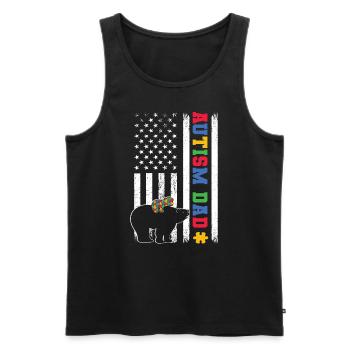 Journée de sensibilisation des pères autistes autistes cadeau - Débardeur bio Premium Homme - noir - Devant - Michal (187cm)