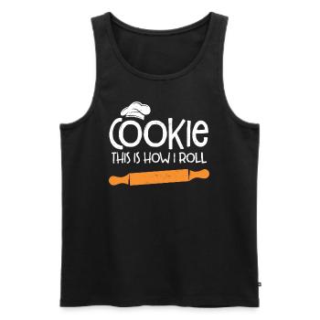 Baker - Men's Premium Organic Tank Top - black - Front - AI Model Male 178 light (178cm)