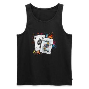 Blackjack Blackjack Card Game Casino Gift - Men's Premium Organic Tank Top - black - Front - AI Model Male 178 light (178cm)