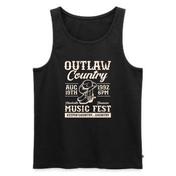 Cadeau de musique country country music - Débardeur bio Premium Homme - noir - Devant - Michal (187cm)