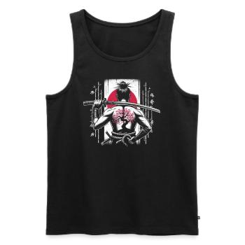 Samurai - Männer Premium Bio Tank Top - Schwarz - Vorne - AI Model Male 178 light (178cm)