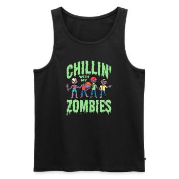 Zombie Zombie Hunter Zombie Apocalypse Cadeau - Débardeur bio Premium Homme - noir - Devant - AI Model Male 178 light (178cm)