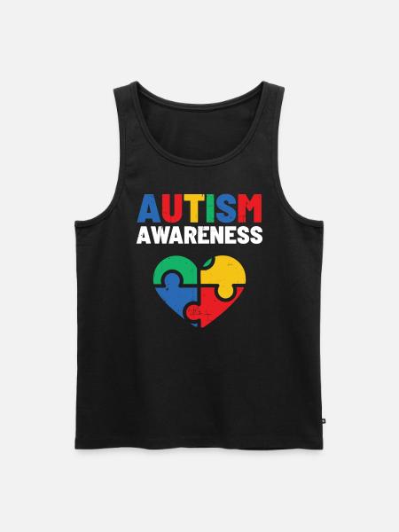 Autism - Men's Premium Organic Tank Top - black