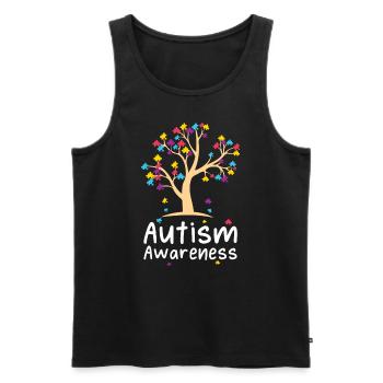 Journée de sensibilisation à l’autisme : Cadeau pour autistes - Débardeur bio Premium Homme - noir - Devant - Michal (187cm)